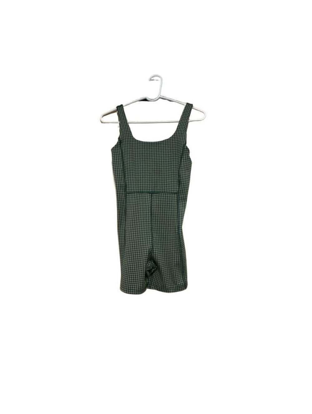 Madewell MWL Gingham Romper Size S Green Houndstooth